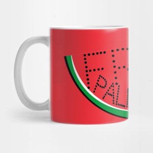 Free Palestine - Watermelon - Slightly Tilted - Back Mug